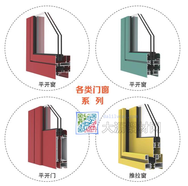 部份廣源鋁業(yè)生產(chǎn)的門(mén)窗鋁型材產(chǎn)品
