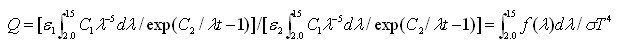 光譜波長(zhǎng)匹配率(Q)＝工件吸收光譜特性／元件輻射光譜特性