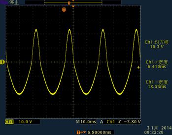 不對稱交流，正頻率80Hz，有效值16V，負(fù)頻率27Hz，有效值16V