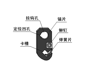 鋁材噴涂用掛片夾具結構圖